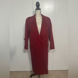 Vintage Cassidy Petite Red Double-Breasted Women's Coat 100% Wool.  Made in USA